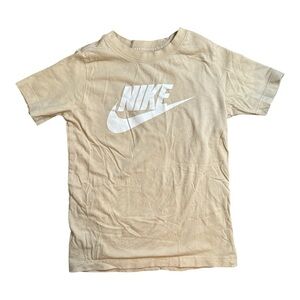 Nike Tan Short Sleeve Tee with Iconic White Logo